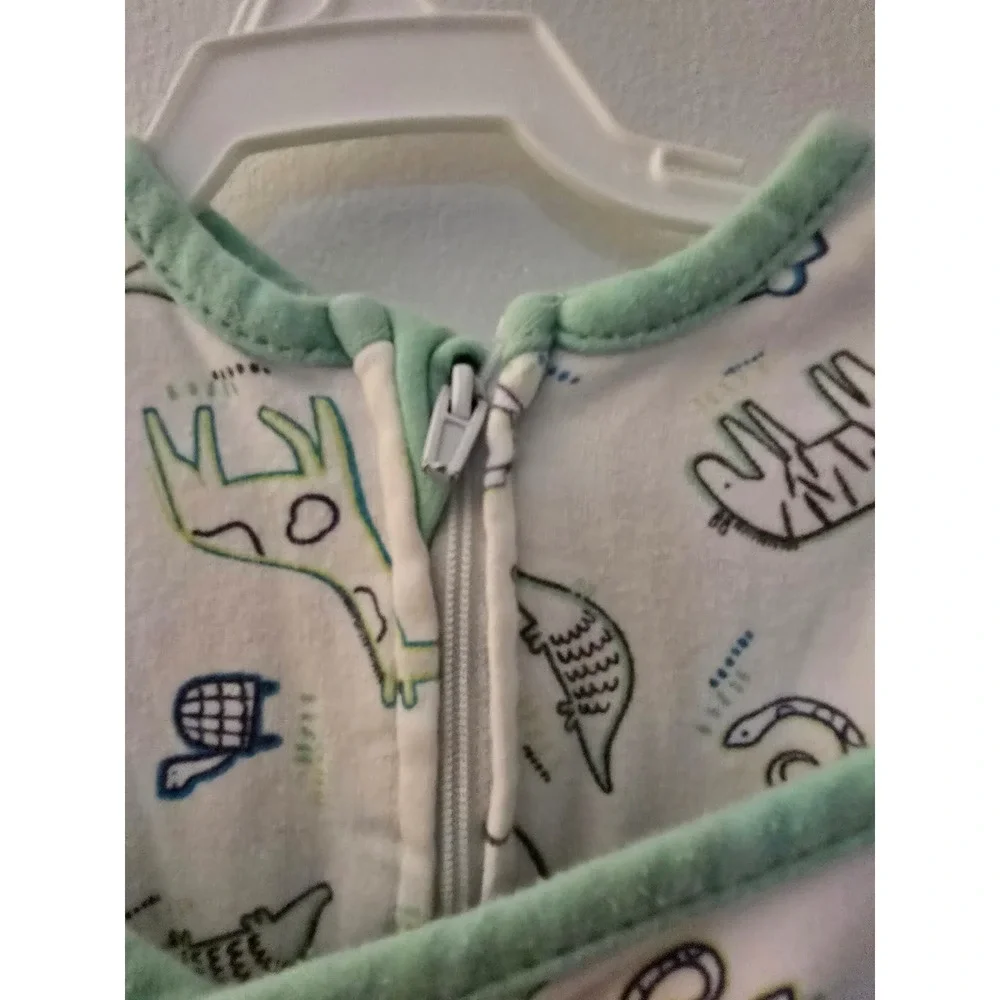 SwaddleMe Cotton Baby Sleep Sack Animal Print Green White SM/L Wearable Blanket